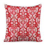 Red And White Damask Pattern Print Pillow Cover