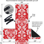 Red And White Damask Pattern Print Recliner Protector