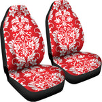 Red And White Damask Pattern Print Universal Fit Car Seat Covers