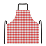 Red And White Gingham Pattern Print Apron