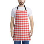 Red And White Gingham Pattern Print Apron