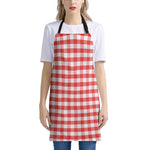 Red And White Gingham Pattern Print Apron