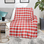 Red And White Gingham Pattern Print Blanket