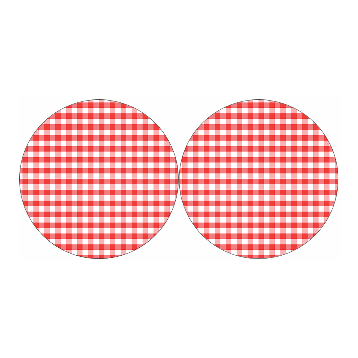 Red And White Gingham Pattern Print Car Coasters