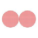 Red And White Gingham Pattern Print Car Coasters