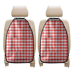 Red And White Gingham Pattern Print Car Seat Organizers
