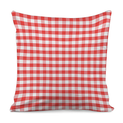 Red And White Gingham Pattern Print Pillow Cover
