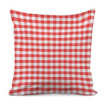Red And White Gingham Pattern Print Pillow Cover