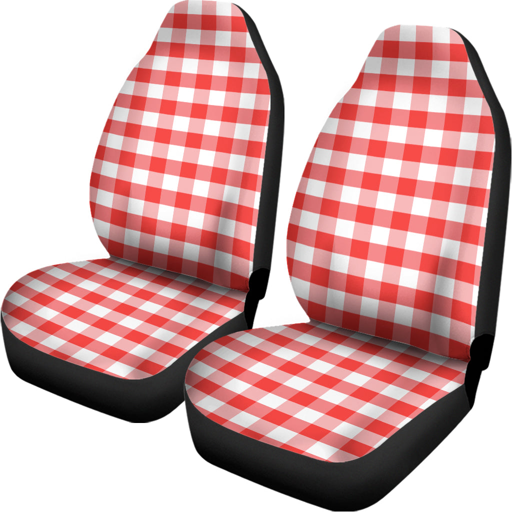 Red And White Gingham Pattern Print Universal Fit Car Seat Covers