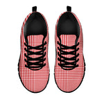 Red And White Glen Plaid Print Black Sneakers