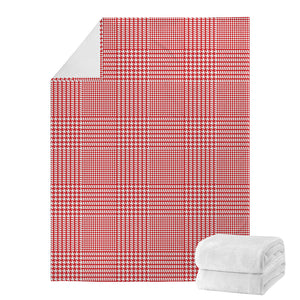 Red And White Glen Plaid Print Blanket