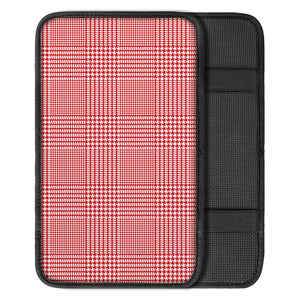 Red And White Glen Plaid Print Car Center Console Cover