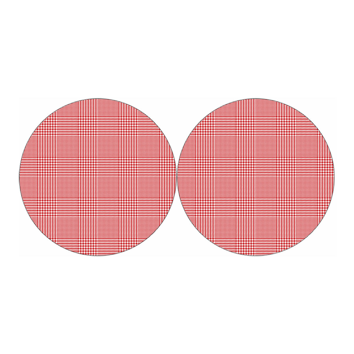 Red And White Glen Plaid Print Car Coasters