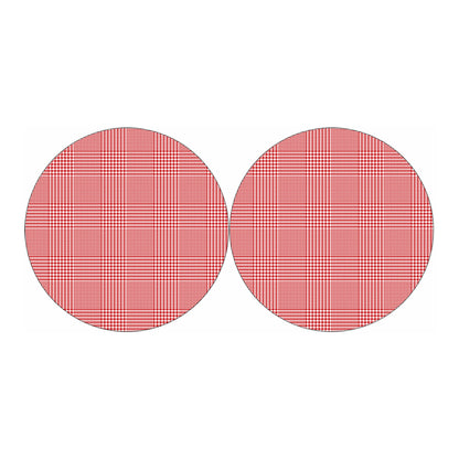 Red And White Glen Plaid Print Car Coasters