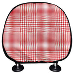 Red And White Glen Plaid Print Car Headrest Covers