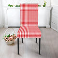 Red And White Glen Plaid Print Dining Chair Slipcover