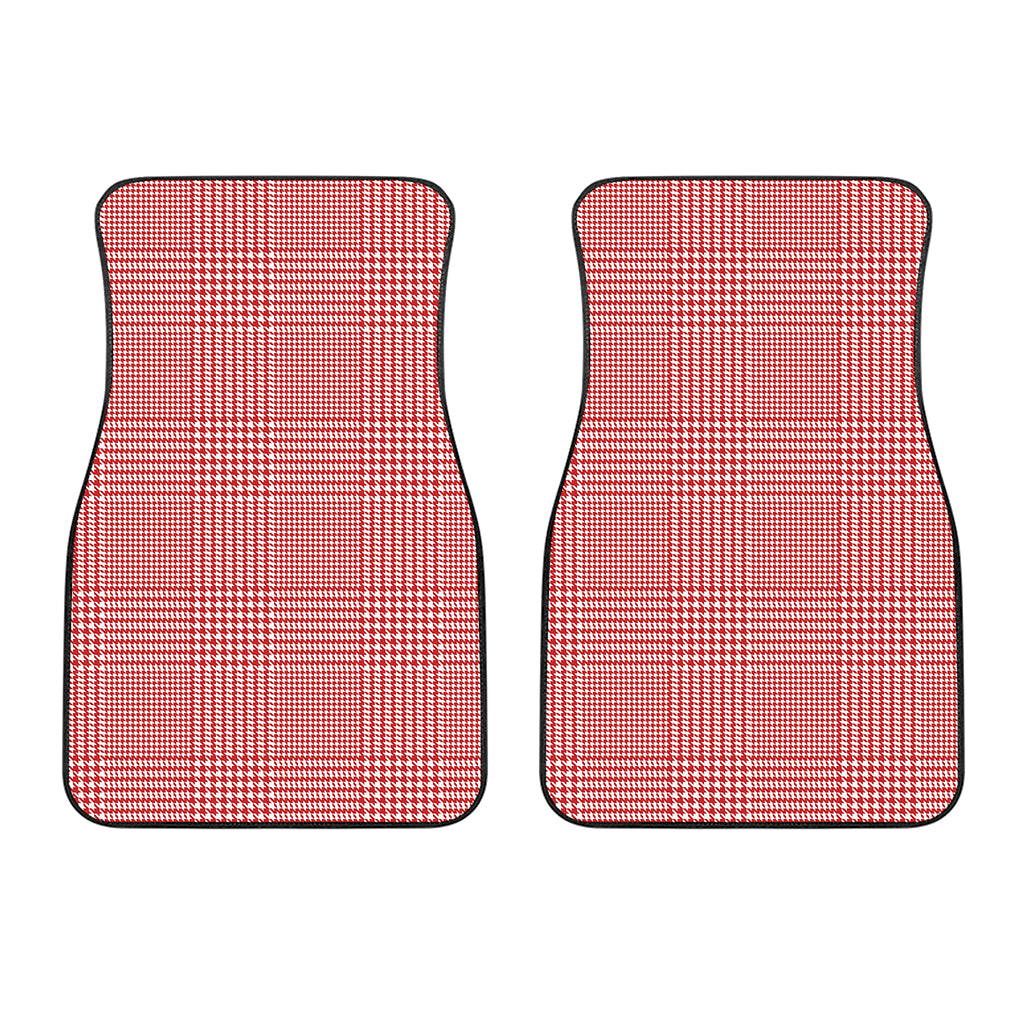 Red And White Glen Plaid Print Front Car Floor Mats