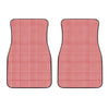 Red And White Glen Plaid Print Front Car Floor Mats