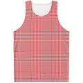 Red And White Glen Plaid Print Men's Tank Top