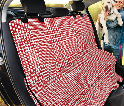 Red And White Glen Plaid Print Pet Car Back Seat Cover