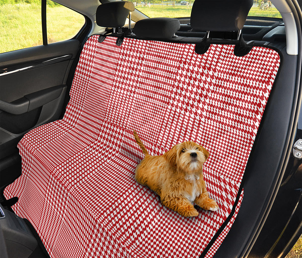 Red And White Glen Plaid Print Pet Car Back Seat Cover