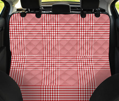 Red And White Glen Plaid Print Pet Car Back Seat Cover