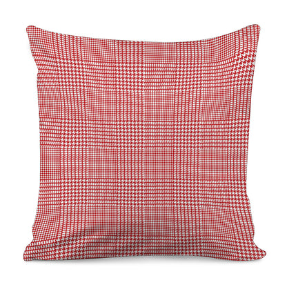 Red And White Glen Plaid Print Pillow Cover