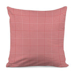 Red And White Glen Plaid Print Pillow Cover