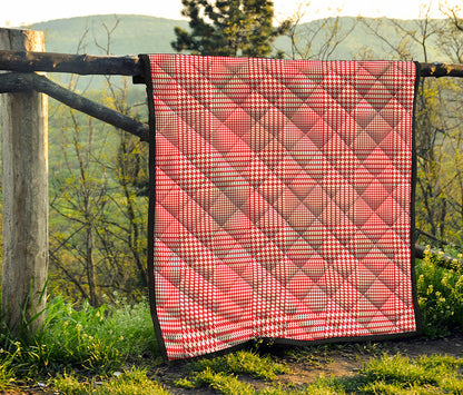 Red And White Glen Plaid Print Quilt