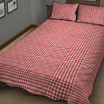 Red And White Glen Plaid Print Quilt Bed Set