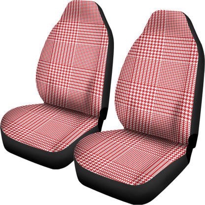 Red And White Glen Plaid Print Universal Fit Car Seat Covers