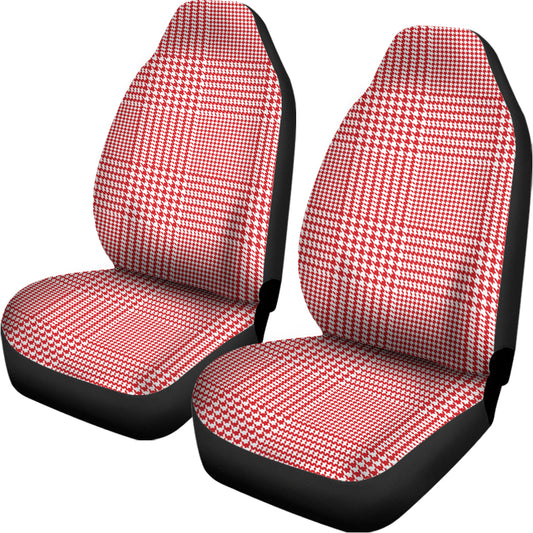 Red And White Glen Plaid Print Universal Fit Car Seat Covers