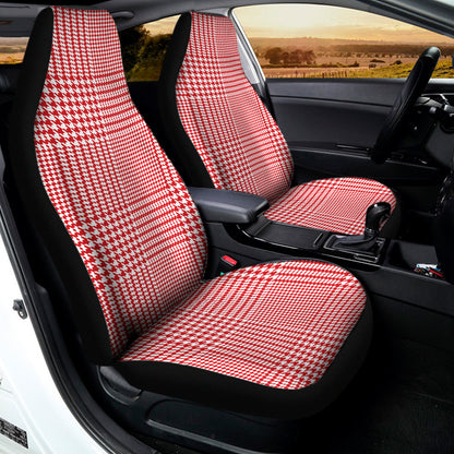 Red And White Glen Plaid Print Universal Fit Car Seat Covers