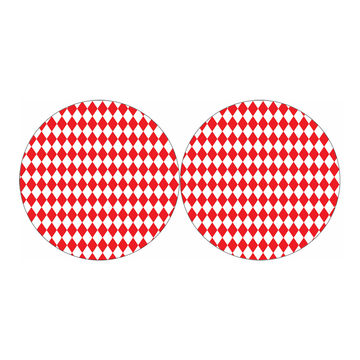 Red And White Harlequin Pattern Print Car Coasters