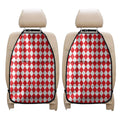 Red And White Harlequin Pattern Print Car Seat Organizers