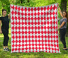 Red And White Harlequin Pattern Print Quilt