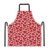 Red And White Heart Pattern Print Apron