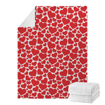 Red And White Heart Pattern Print Blanket