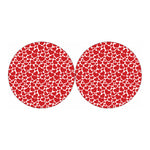 Red And White Heart Pattern Print Car Coasters