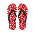 Red And White Heart Pattern Print Flip Flops