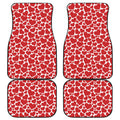 Red And White Heart Pattern Print Front and Back Car Floor Mats