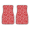 Red And White Heart Pattern Print Front Car Floor Mats