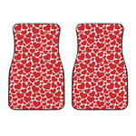 Red And White Heart Pattern Print Front Car Floor Mats