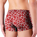 Red And White Heart Pattern Print Men's Boxer Briefs