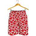 Red And White Heart Pattern Print Men's Shorts