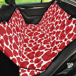 Red And White Heart Pattern Print Pet Car Back Seat Cover