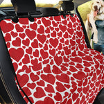 Red And White Heart Pattern Print Pet Car Back Seat Cover