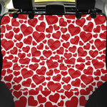 Red And White Heart Pattern Print Pet Car Back Seat Cover