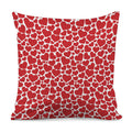 Red And White Heart Pattern Print Pillow Cover