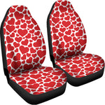 Red And White Heart Pattern Print Universal Fit Car Seat Covers